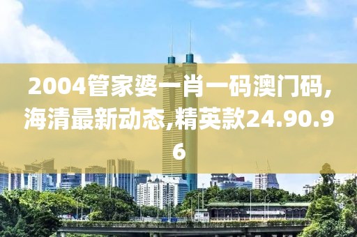 2004管家婆一肖一碼澳門碼,海清最新動態,精英款24.90.96