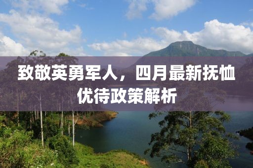 致敬英勇軍人，四月最新撫恤優待政策解析