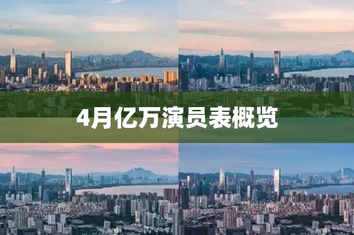 4月億萬演員表概覽