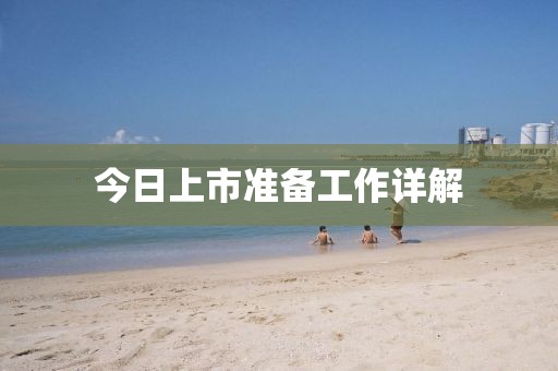今日上市準備工作詳解