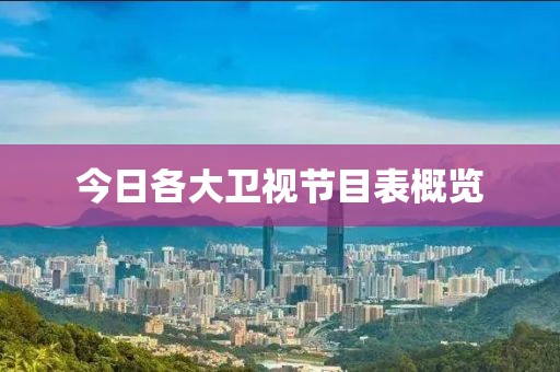 今日各大衛視節目表概覽