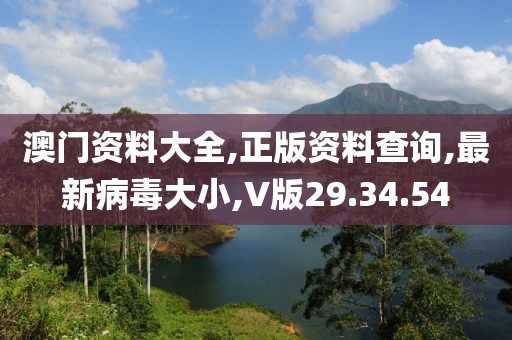 澳門資料大全,正版資料查詢,最新病毒大小,V版29.34.54