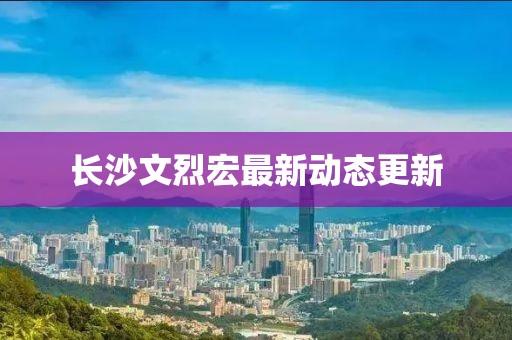 長沙文烈宏最新動態更新