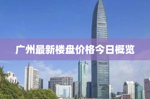 廣州最新樓盤價格今日概覽