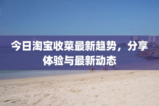 今日淘寶收菜最新趨勢，分享體驗與最新動態