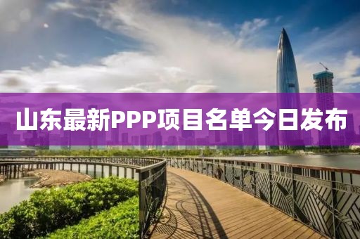 山東最新PPP項目名單今日發布
