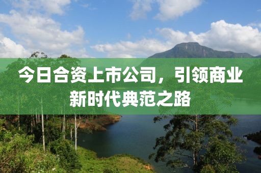 今日合資上市公司，引領商業新時代典范之路