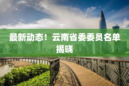 最新動態！云南省委委員名單揭曉