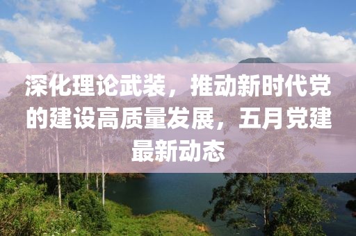 深化理論武裝，推動新時代黨的建設高質量發展，五月黨建最新動態