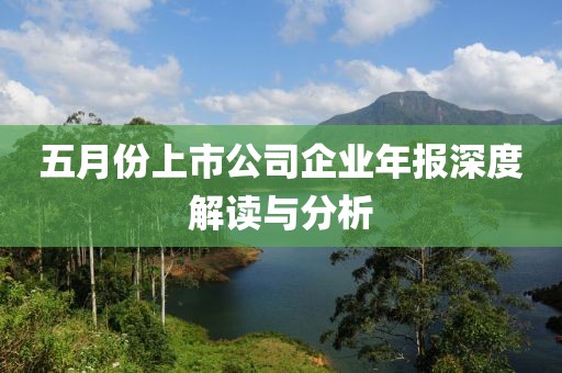 五月份上市公司企業年報深度解讀與分析