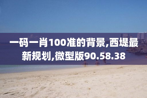 一碼一肖100準的背景,西堤最新規劃,微型版90.58.38