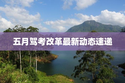 五月駕考改革最新動態速遞