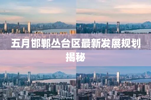 五月邯鄲叢臺區最新發展規劃揭秘