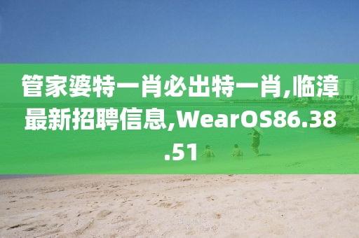 管家婆特一肖必出特一肖,臨漳最新招聘信息,WearOS86.38.51