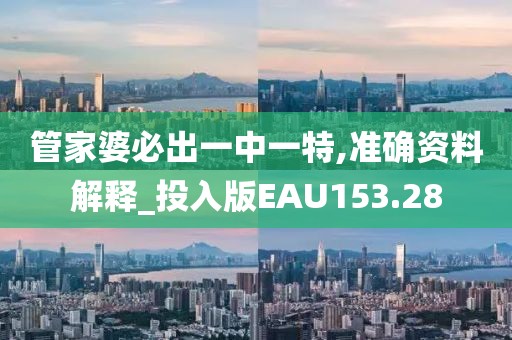 管家婆必出一中一特,準確資料解釋_投入版EAU153.28