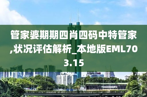 管家婆期期四肖四碼中特管家,狀況評估解析_本地版EML703.15
