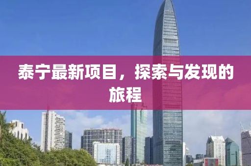 泰寧最新項目，探索與發現的旅程