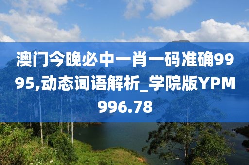 澳門今晚必中一肖一碼準確9995,動態詞語解析_學院版YPM996.78