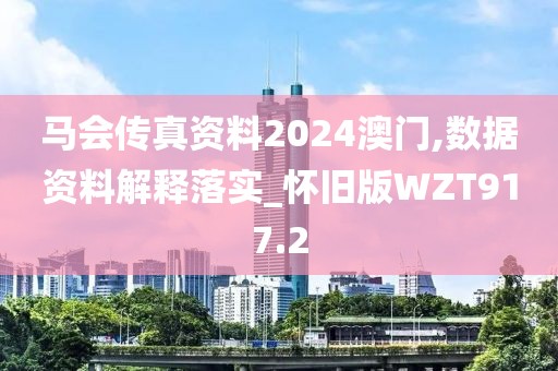 馬會傳真資料2024澳門,數據資料解釋落實_懷舊版WZT917.2