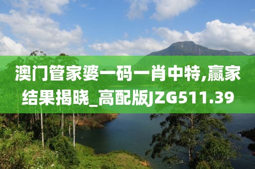 澳門管家婆一碼一肖中特,贏家結果揭曉_高配版JZG511.39