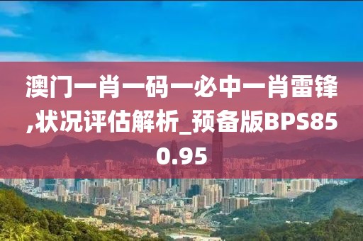澳門一肖一碼一必中一肖雷鋒,狀況評估解析_預備版BPS850.95