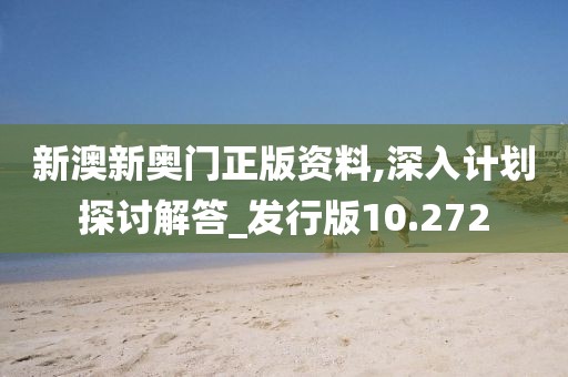 新澳新奧門正版資料,深入計劃探討解答_發行版10.272