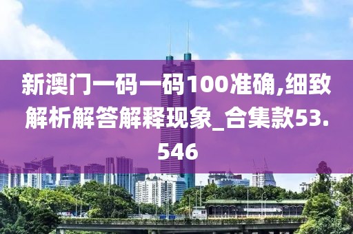 新澳門一碼一碼100準確,細致解析解答解釋現象_合集款53.546