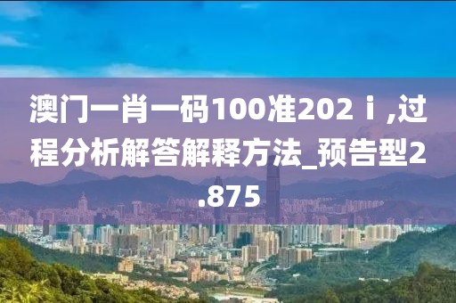 澳門一肖一碼100準202ⅰ,過程分析解答解釋方法_預告型2.875