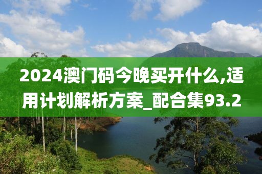 2024澳門碼今晚買開什么,適用計劃解析方案_配合集93.2