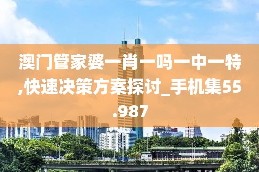 澳門管家婆一肖一嗎一中一特,快速決策方案探討_手機集55.987