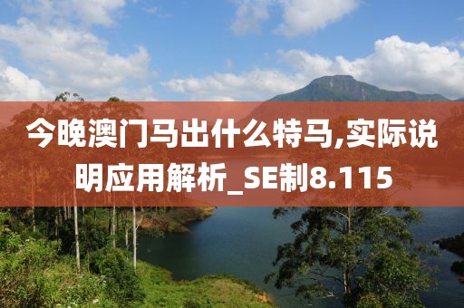 今晚澳門馬出什么特馬,實際說明應用解析_SE制8.115