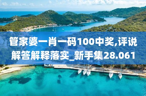管家婆一肖一碼100中獎,評說解答解釋落實_新手集28.061