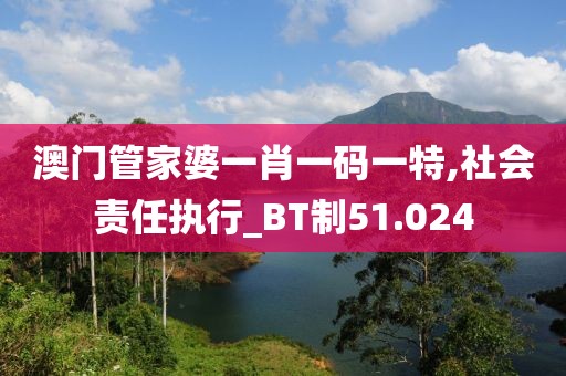 澳門管家婆一肖一碼一特,社會責任執行_BT制51.024