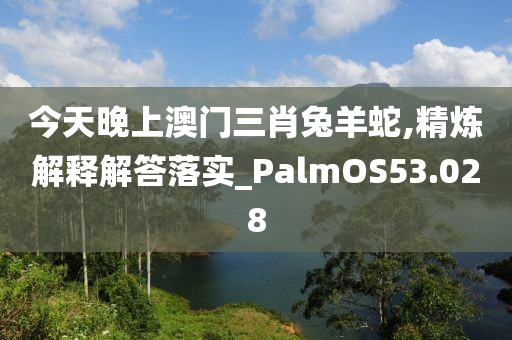 今天晚上澳門三肖兔羊蛇,精煉解釋解答落實_PalmOS53.028