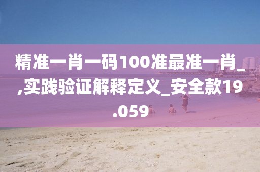 精準一肖一碼100準最準一肖_,實踐驗證解釋定義_安全款19.059