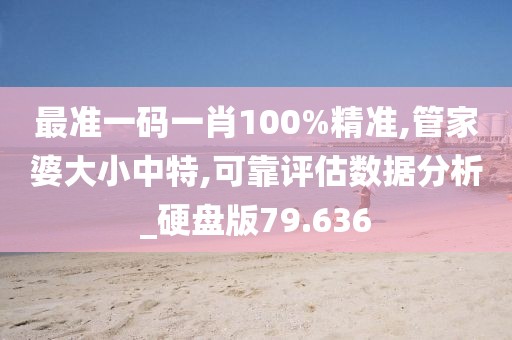 最準一碼一肖100%精準,管家婆大小中特,可靠評估數據分析_硬盤版79.636
