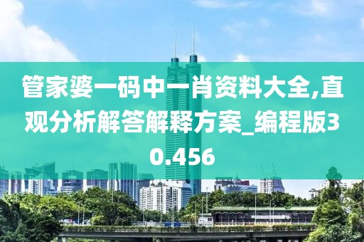 管家婆一碼中一肖資料大全,直觀分析解答解釋方案_編程版30.456